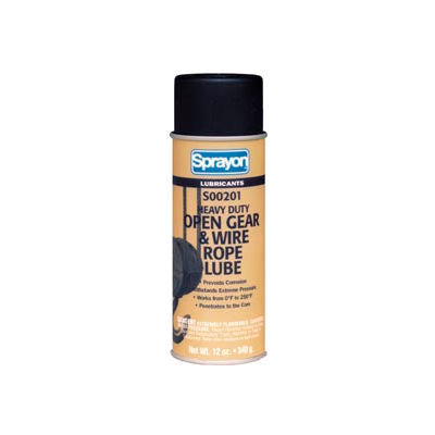 Sprayon LU201 Open Gear & Wire Rope Lubricant, 12 oz. Aerosol Can - SC0201000 - Pkg Qty 12