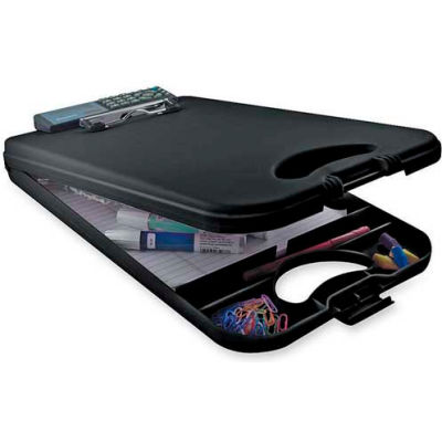 Saunders DeskMate II Storage Clipboard with Calculator, 10" x 16", Black