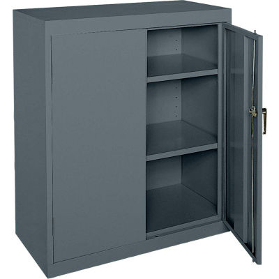 Sandusky Classic Counter Height Storage Cabinet CA21362442-02 - 36"W x 24"D x 42"H Charcoal