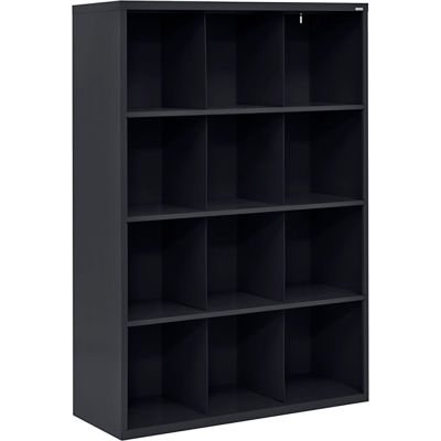 Sandusky Cubbie Storage Organizer - 12 Sections - Black