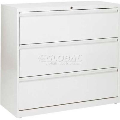 Lateral File, 3-Drawer, 36W" x 19-1/4D" x 40-7/8H", Standard White