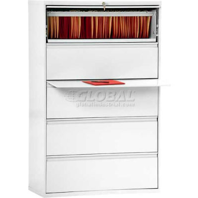 File Cabinets Lateral Lateral File 5 Drawer 36w X 19 1 4d X 66 3 8h Standard White B919818 Globalindustrial Com