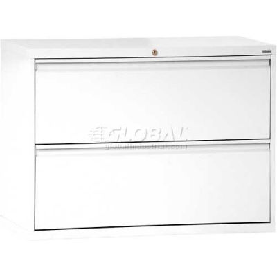 Lateral File, 2-Drawer, 42W" x 19-1/4D" x 28-3/8H", Standard White