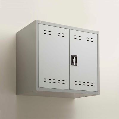 Safco® Wall Mountable Steel Storage Cabinet 30"W x 18"D x 27", Gray