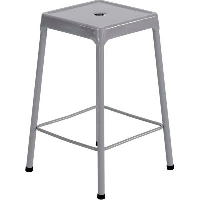 Safco® Steel Stool 25" Counter Height - Silver