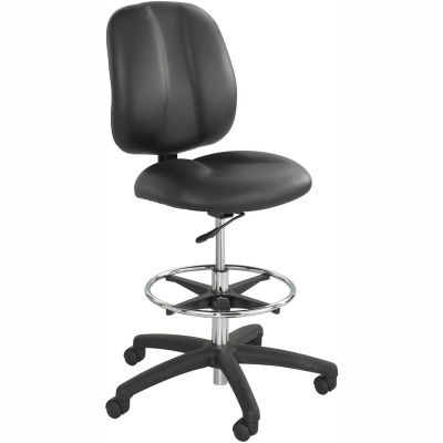 Safco Precision Extended Drafting Chair with Footrest in Black 