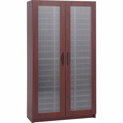 60 Compartment Literature Organizer With Doors - Mahogany