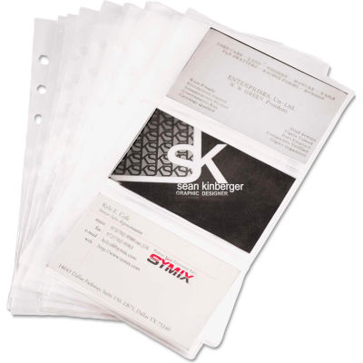 Samsill® Business Card Binder Refill Pages 81079, 2" x 3-1/2", Clear, 10/Pack