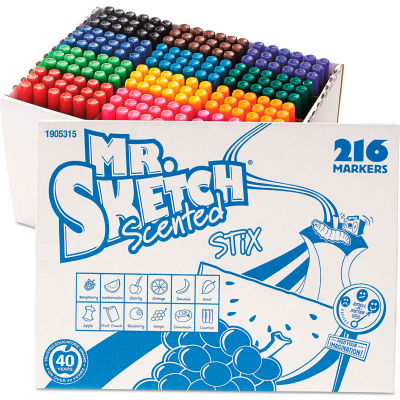 Mr. Sketch® Scented Stix Watercolor Markers - Fine Point - 12 Colors - 216 Pack