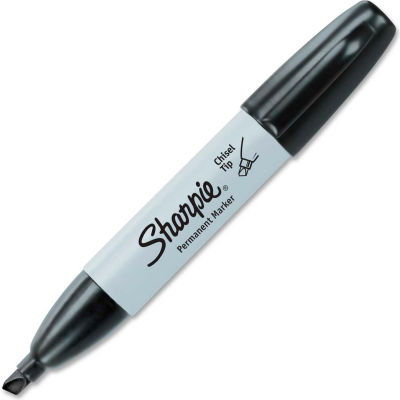 Sharpie® Permanent Marker, Chisel, Black Ink, 1 Each