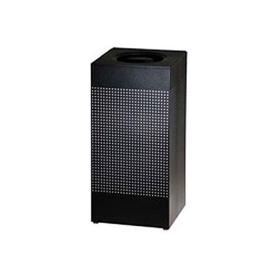 Rubbermaid® Silhouette Steel Square Trash Can W/Plastic Liner, 16 Gallon, Black