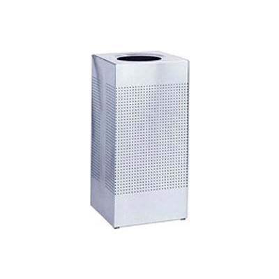 Rubbermaid® Silhouette SC14 Square Open Top Receptacle w/Liner, 16 Gallon - Stainless Steel