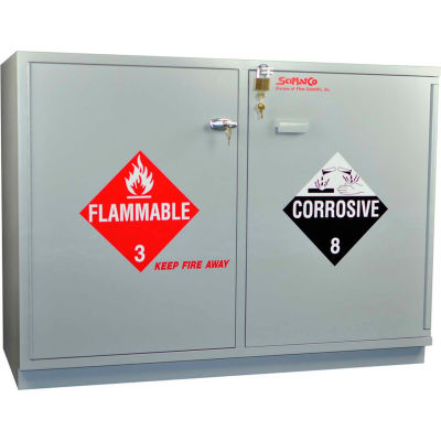 Under-the-Counter Acid (24x2.5 Liter)/Flammable (24x1 Gal.) Cabinet, Manual Close, 47 x 22 x 35-1/2