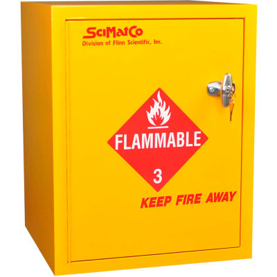 6 Gallon, Bench Flammable Cabinet, Manual Close, 16-3/4"W x 15-3/4"D x 21-1/4"H