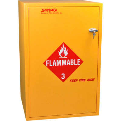 30 Gallon, Floor Flammable Cabinet w/Flame Arrestors, Manual Close, 23-7/8"W x 23-7/8"D x 36-5/8"H
