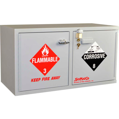 Mobile ADA Combo Acid (9x2.5 Liter) /Flammable (16x1 Gal.) Cabinet, 34"W x 22"D x 26-1/2"H