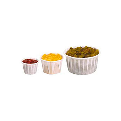 DART® SCC200, Heavy Duty Pleated Souffle Cups, White, 5,000/Case