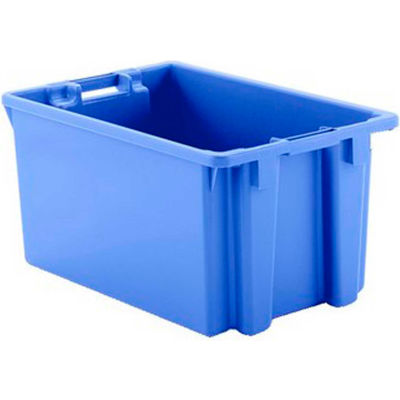 Schaefer Stack & Nest Tote FB603 - 23"L x 15"W x 12"H - Open Handles - Blue - Pkg Qty 15