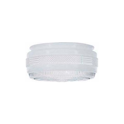 Satco 50-106 Outside White Drum Glass with Clear Sides and Bottom 8-3/8-in. Diameter