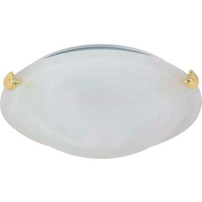 Nuvo 60/274, 1 Light-Ceiling-Flush Mount W/Alabaster Glass, Polished Brass, 12.5"W X 4"H