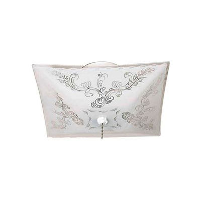 Satco 77-392 2 Light - 12" - Ceiling Fixture - Square Floral / w/Pull Chain White