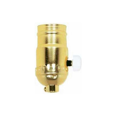 Satco 80-1014 150W Full Range Turn Knob Dimmer Socket - Brite Gilt