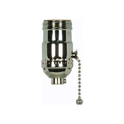 Satco 80-1037 On-Off Pull Chain Socket With Set Screw and Uno Thread - Polished Nickel