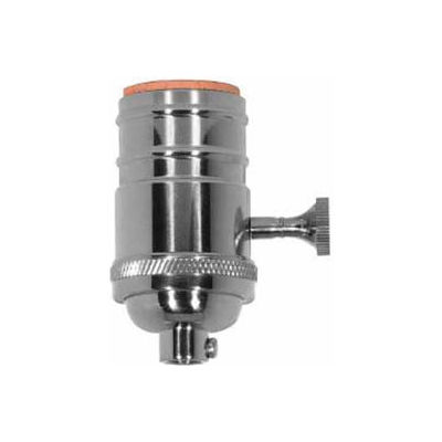 Satco 80-1049 3 Way (2 Circuit) Turn Knob Socket w/Matching Finish Removable Knob and Uno Thread