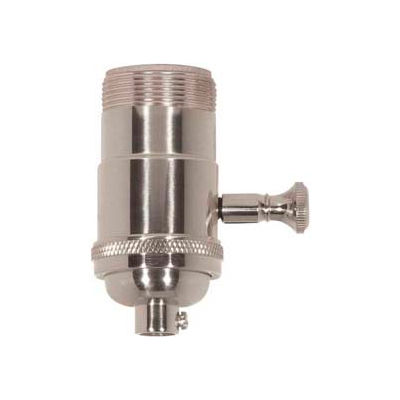 Satco 80-1067 150W Full Range Turn Knob 4pc. Dimmer Socket w/Uno Thread - Polished Nickel