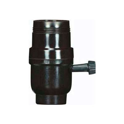 Satco 80-1107 Medium Base Socket-3 Terminal 2 Circuit Turn Knob 1/8 IP Cap w/Metal Bushing