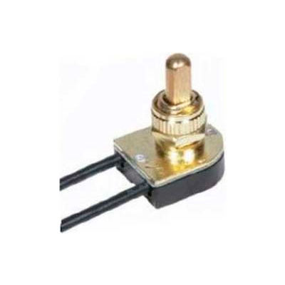 Satco 80-1124 On-Off Metal Push Switch 3/8-in. Bushing Brass Finish