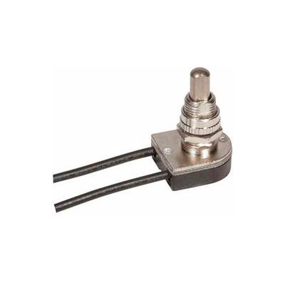 Satco 80-1127 On-Off Metal Push Switch 5/8-in. Bushing Nickel Finish