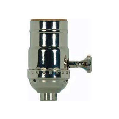 Satco 80-1180 On-Off Turn Knob Socket w/Removable Knob With Set Screw - Polished Nickel