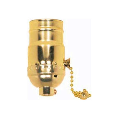 Satco 80-1188 On-Off Pull Chain Socket With Set Screw - Brite Gilt