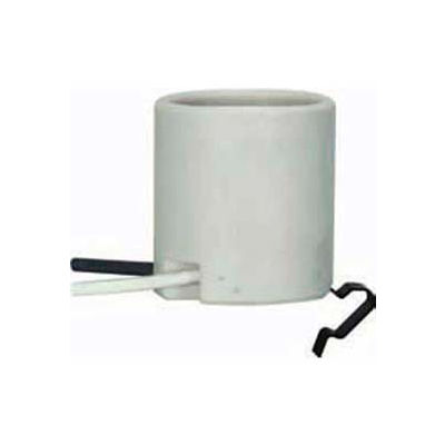 Satco 80-1222 Keyless Unglazed Porcelain Socket w/ 3/8-in. Snap-in Clip