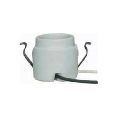 Satco 80-1263 Keyless Porcelain Socket w/Rim - Double Snap-in Clip