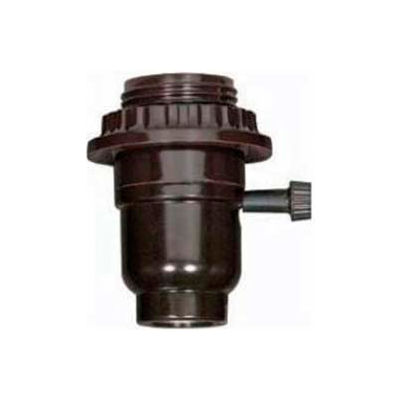 Satco 80-1265 Medium Base Socket - 3-Way Turn Knob 1/8 IP Cap w/Metal Bushing Less Set Screw