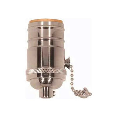 Satco 80-1292 On-Off Pull Chain Socket With Set Screw and Uno Thread 1/8 IPS - Polished Nickel