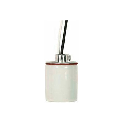 Satco 80-1313 Keyless Glazed Porcelain Socket w/Cap - 9-in. Leads