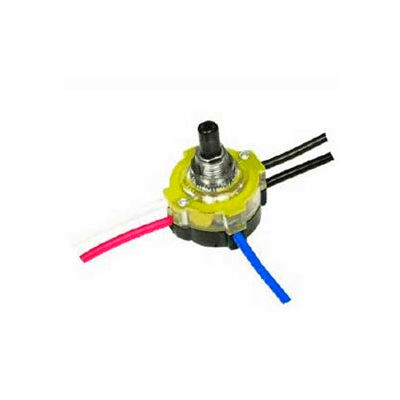 Satco 80-1358 3-Way Lighted Push Switch Nickel Finish