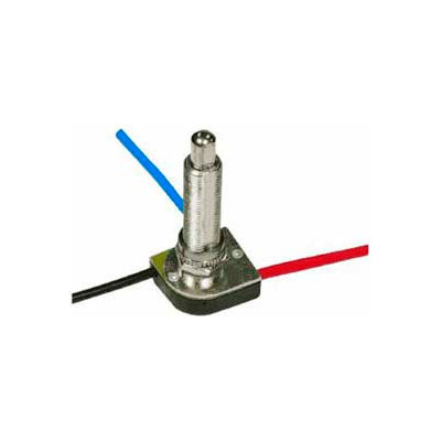 Satco 80-1412 3-Way Metal Push Switch 1-1/2-in. Bushing Nickel Finish