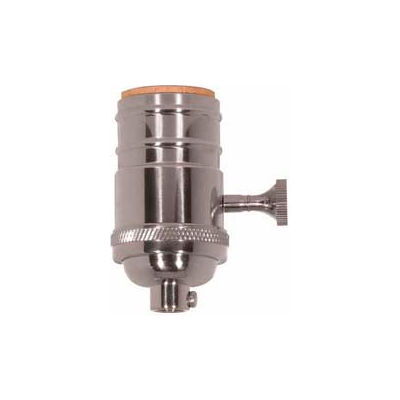 Satco 80-1431 3 Terminal (2 Circuit) Turn Knob Socket - Polished Nickel
