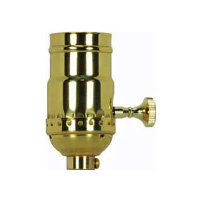 Satco 80-1462 Hi-Low Turn Knob Socket - Polished Brass