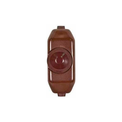 Satco 80-1481 Full Range Lamp Cord Rotary Dimmer Switch  Brown