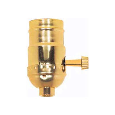 Satco 80-1542 3 Way Turn Knob Socket w/Slide-In Terminal - Nickel