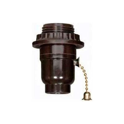 Satco 80-1640 Medium Base Socket - Nickel On-Off Metal Pull Chain