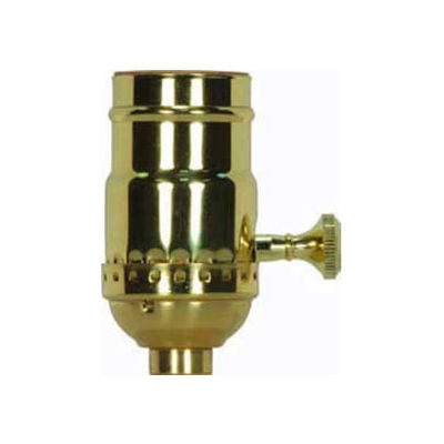 Satco 80-1738 3 Way (2 Circuit) 3pc. Turn Knob Socket w/Removable Knob - Dark Antique