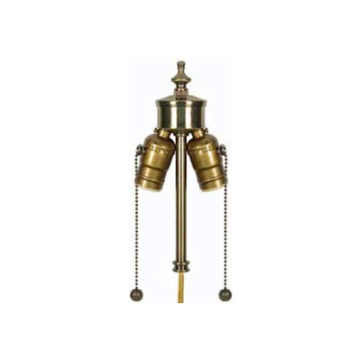 Satco 80-1763 2 Light Pull Chain Cluster w/ Solid Polished Brass Socket