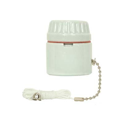 Satco 80-1926 Sign Receptacle - Medium Base Porcelain w/ Pull Chain