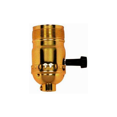 Satco 80-1969 3 Way (2 Circuit) Turn Knob Socket w/Removable Knob and Set Screw - Dark Antique